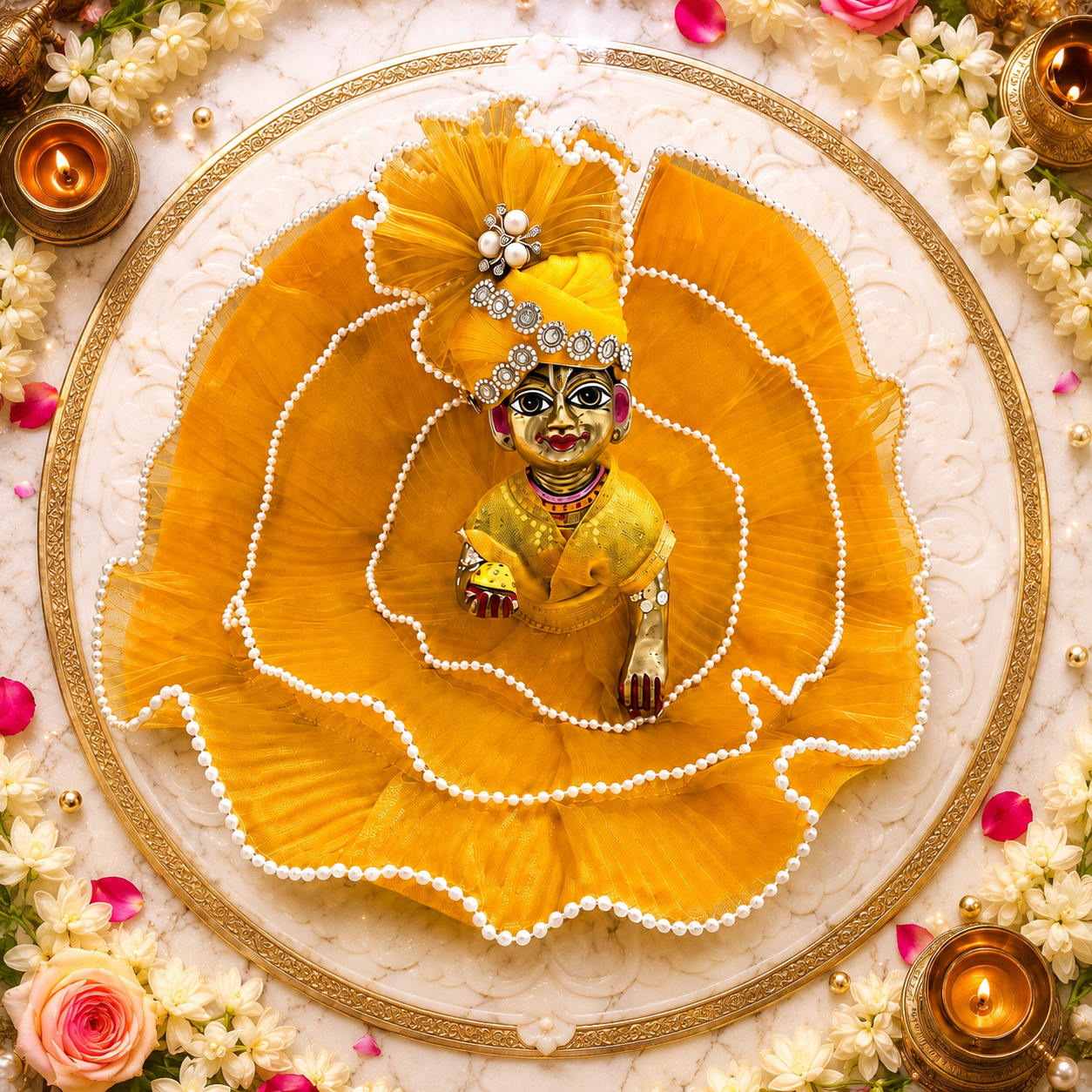 Janmashtami Special Yellow Laddu Gopal Dress | Handmade Temple Wear