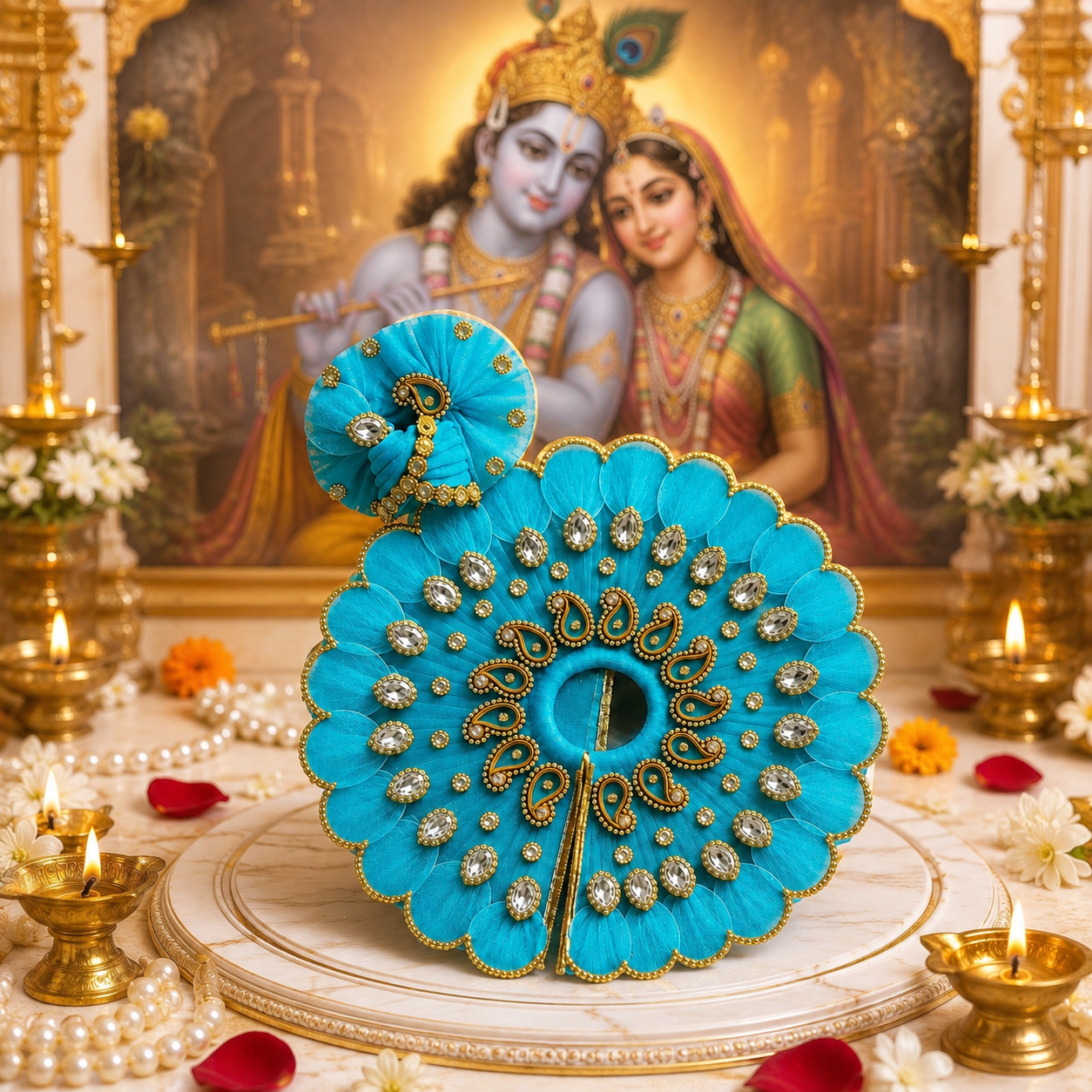 Janmashtami Special Kanha Ji Designer Dress with Mukut | Handmade Poshak