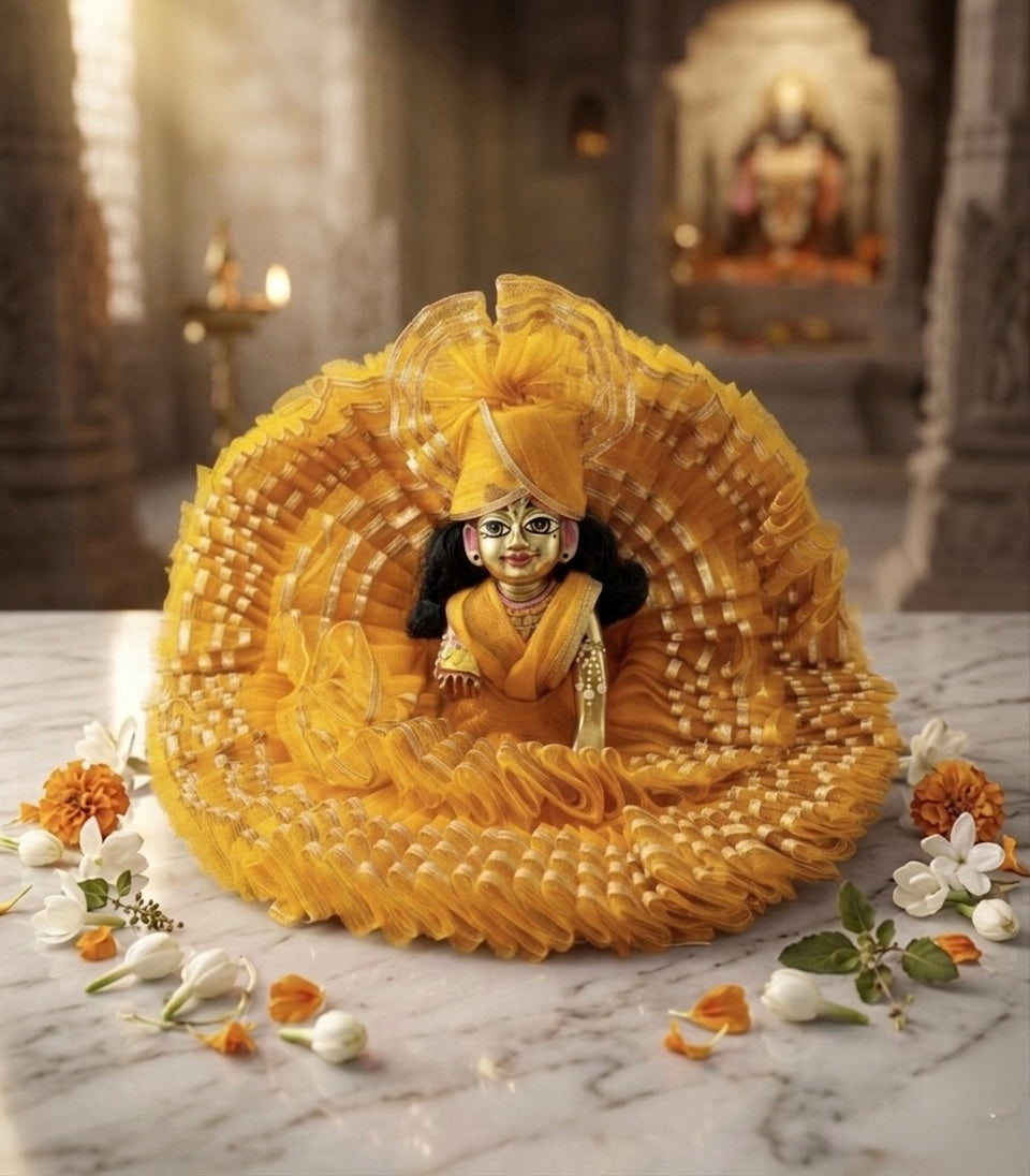 Laddu Gopal Yellow Colour Fancy Dress – Janmashtami Special Designer Outfit | Handmade Krishna Poshak