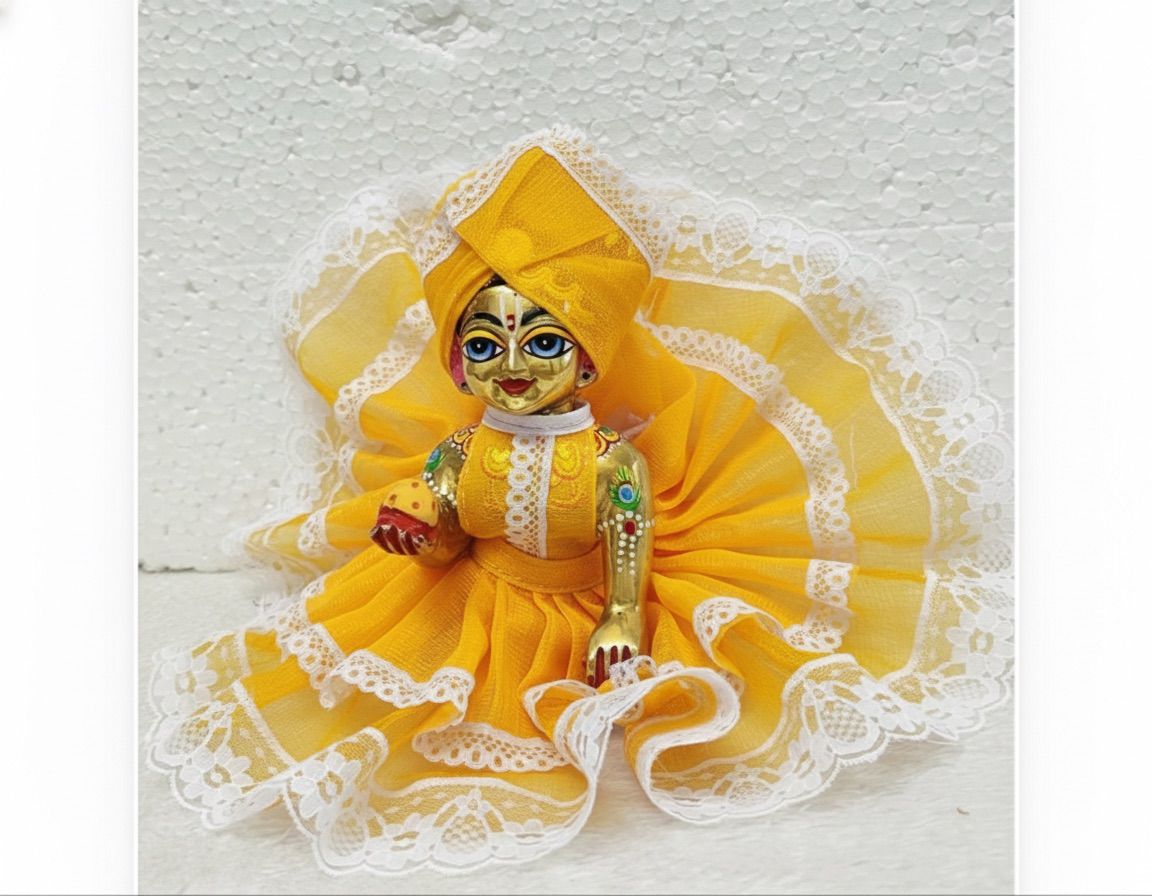 Laddu Gopal Dress Pack of 3 Double Net | Premium Fancy Kanha Ji Poshak | Random Colors & Prints | All Sizes Available