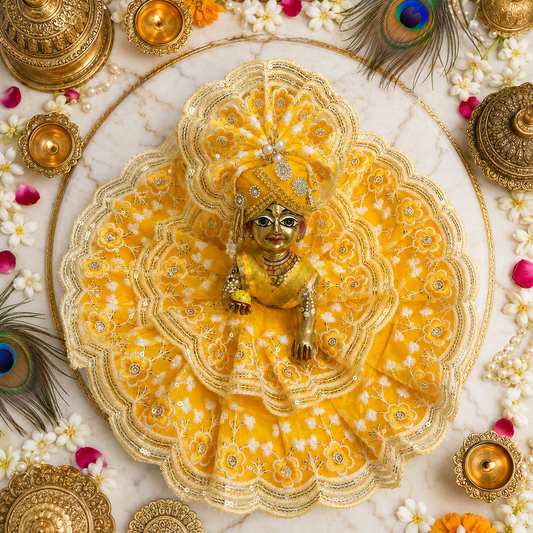 Janmashtami Special Yellow Floral Laddu Gopal Dress | Handmade Poshak