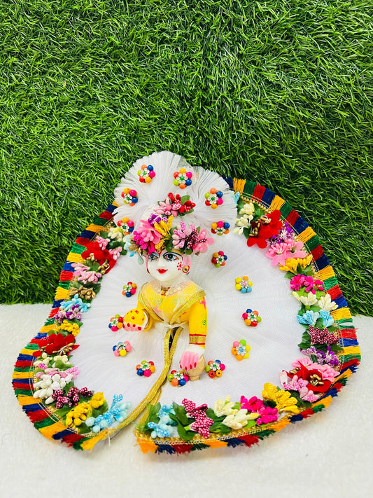Laddu Gopal Ji Beautiful White  Dress With Pagri Festival Special Holi , Janmashtami Special