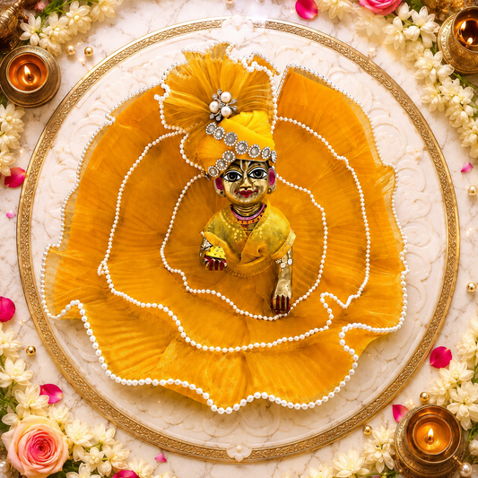 Janmashtami Special Yellow Laddu Gopal Dress | Handmade Temple Wear