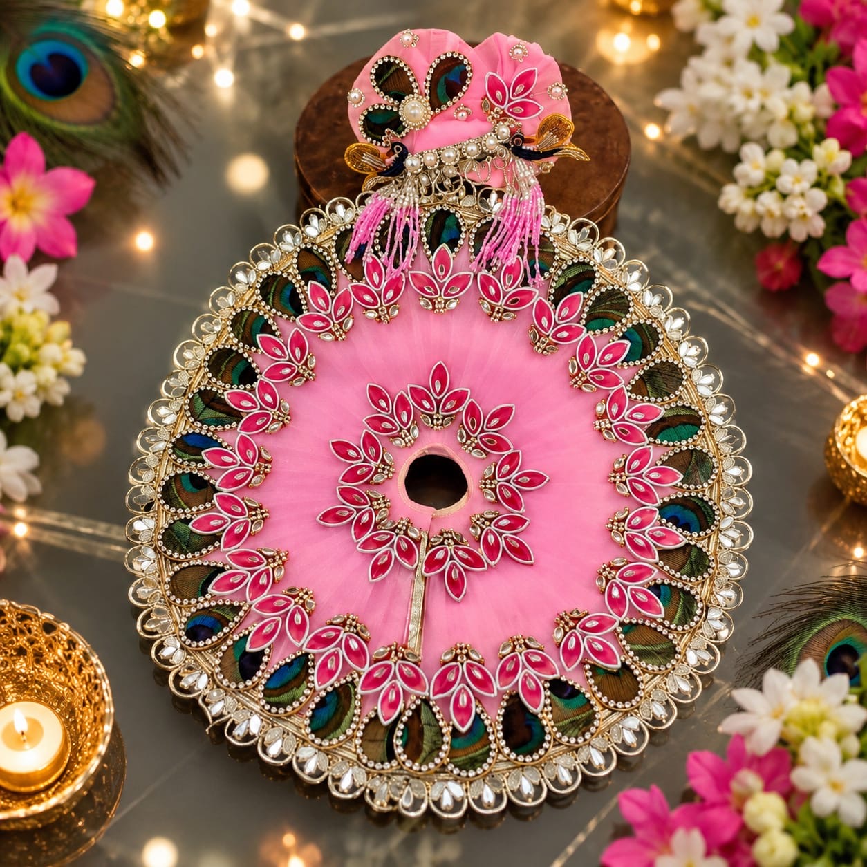 Janmashtami Special Pink Laddu Gopal Dress | Luxury Handmade Poshak