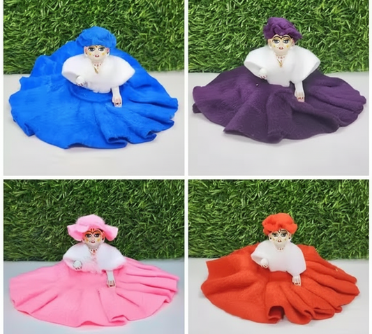 Laddu gopal winter special western glacier dress pack of 4 [Random Color]