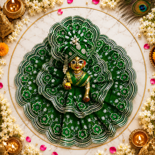 Janmashtami Special Premium Green Laddu Gopal Dress with Matching Pagri
