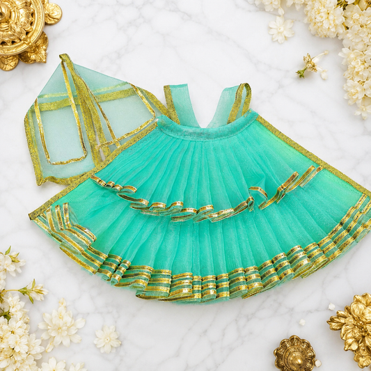 Aqua Green Mata Rani Designer Lehenga Dress with Dupatta