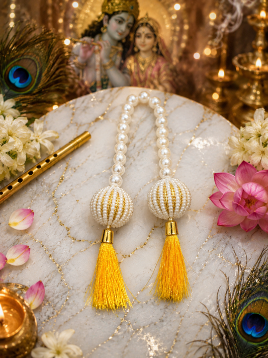 Janmashtami Special Pearl Patka for Krishna Idol | With Tassels