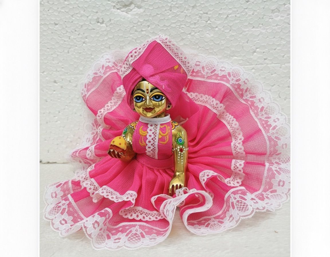 Laddu Gopal Dress Pack of 3 Double Net | Premium Fancy Kanha Ji Poshak | Random Colors & Prints | All Sizes Available