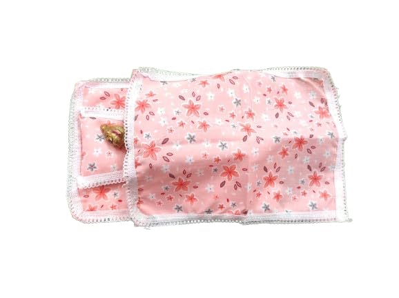 Laddu gopal summer sheet bister with pillow pack of 2 pc ( random colour and print ) [Size 0 to 6 ]