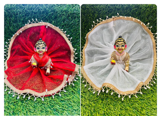 Laddu Gopal Fancy Net Dress For Summer Pack of 2 pc , Kanha Ji Poshak