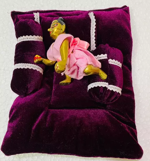 Laddu Gopal Ji Warm Winter Bed/Bister/Bedding Set With Pillow And Blanket