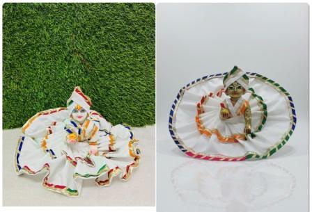 janmashtami Special White dress with multi gota lace . Pack of 3 for laddu gopal ji. Size [0-6].